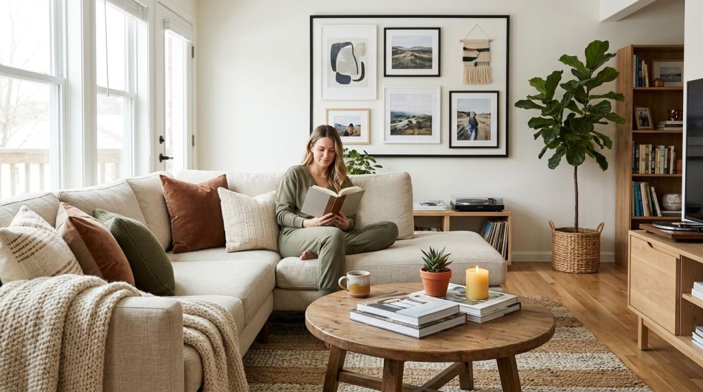 A realistic lifestyle image without text overlay for home decor website to represent overall theme.