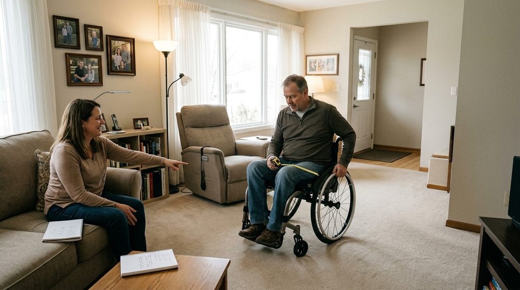 10 Modern Traditional Living Room Updates for Wheelchair Access and Aging-in-Place Comfort