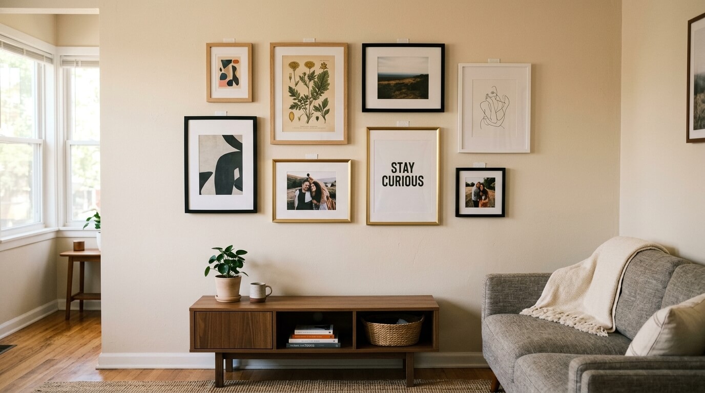5 No-Drill Wall Decor Ideas for Renters Who Can’t Paint or Punch Holes