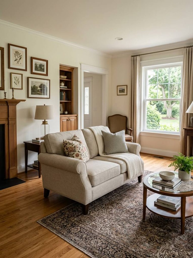 8 Modern Traditional Living Room Ideas for Empty Nesters Moving Into a Smaller Home