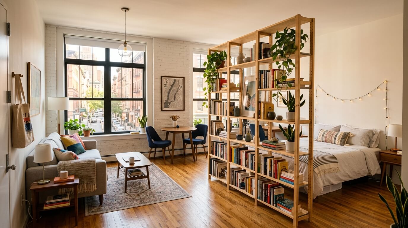 15 Small-Space Decor Tricks for Studio Apartment Dwellers in Big Cities